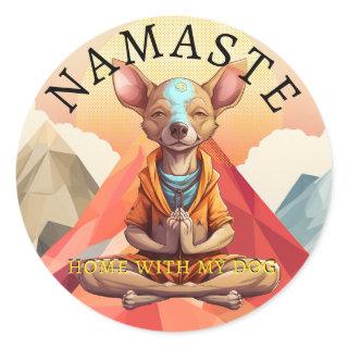 Namaste, home with my dog! Sticker