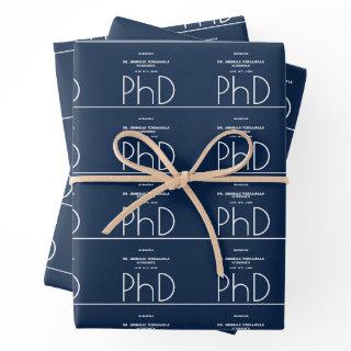 Name Blue PhD Graduation Party  Sheets