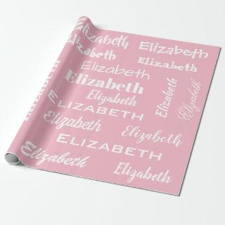 Name Initial Monogram Pink White Personalized Gift