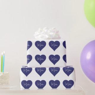 Name Personalized Dark Blue Heart Custom