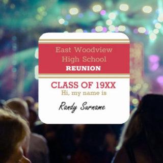 Name Tag! Custom Class Reunion Stickers