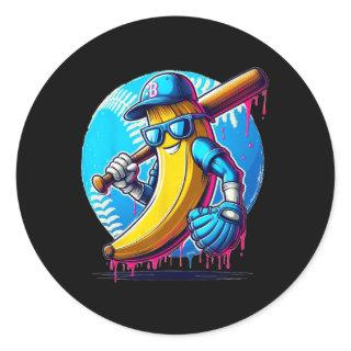 Nana Playing Sell Funny Ice Cream Dripping  Classic Round Sticker