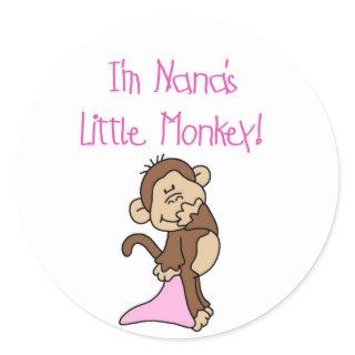 Nana's Monkey - Pink T-shirts and Gifts Classic Round Sticker