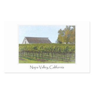 Napa Valley California Vineyard and Barn Rectangular Sticker