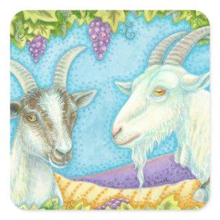 Napa Valley Goats Under Grape Arbor STICKERS Sheet