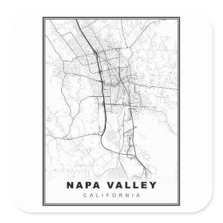 Napa Valley Map Square Sticker