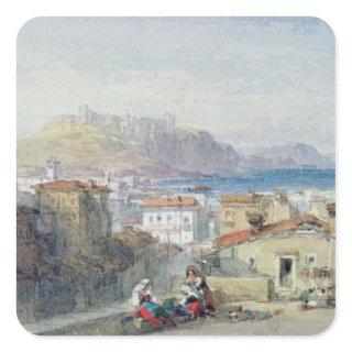 Naples, 19th century; watercolour; square sticker