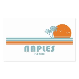Naples Florida Sun Palm Trees Rectangular Sticker