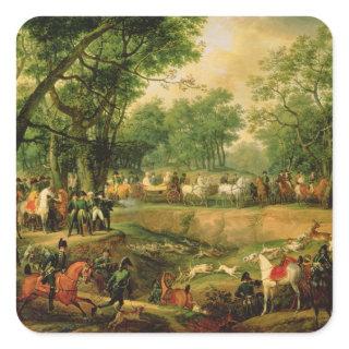 Napoleon on a hunt in the Compiegne Forest, 1811 Square Sticker