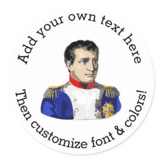 Napoleon Poster Style Drawing Classic Round Sticker