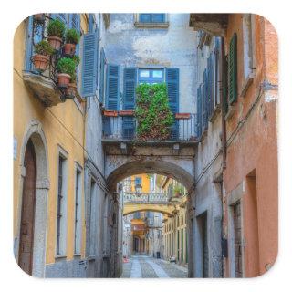 Narrow city street, Italy Square Sticker