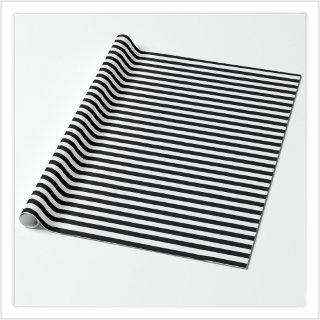 Narrow Deepest Black and White Striped Pattern