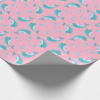 Narwhal Baby Shower Pink Girl Whale