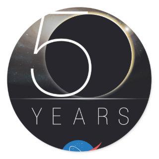 NASA 50th Anniversary Logo Classic Round Sticker