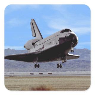 NASA Space Shuttle Atlantis Landing Edwards AFB Square Sticker