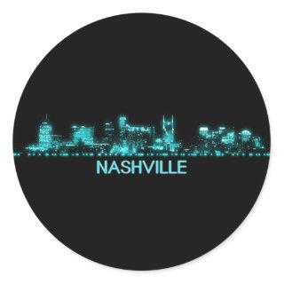 Nashville Skyline Classic Round Sticker