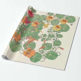 Nasturtiums | Antique Lithograph 1896 Wrapping Pap