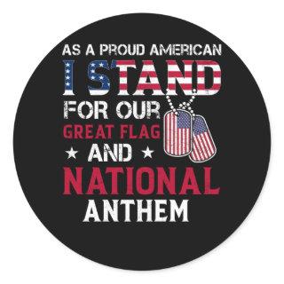 National Anthem - USA Flag Design Classic Round Sticker