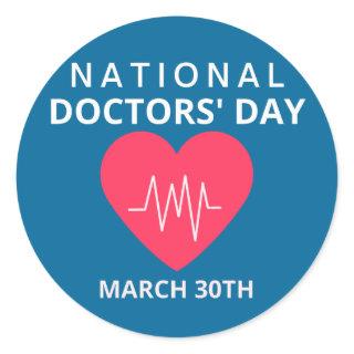 National Doctors' Day Classic Round Sticker