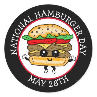 National Hamburger Day May 28th Classic Round Sticker