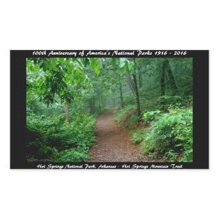 National Park Anniversary Hot Springs Mt Trail Rectangular Sticker