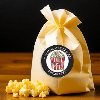 National Popcorn Day | January 19th Classic Round Sticker