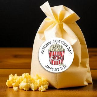 National Popcorn Day | January 19th Classic Round Sticker