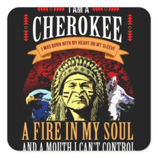 Native American Cherokee Indigenous Peoples Day Square Sticker