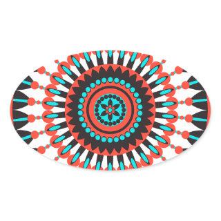 Native American Mandala Oval Sticker