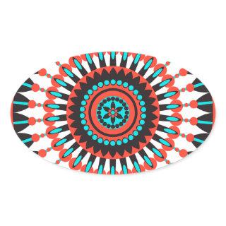 Native American Mandala Oval Sticker