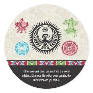 Native American Symbols and Wisdom - Phoenix Classic Round Sticker
