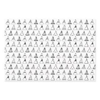 Native American Tipi Tents CUSTOM BACKGROUND COLOR  Sheets