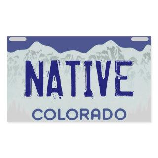 Native Colorado blue license plate stickers