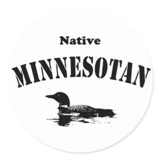 Native Minnesotan Classic Round Sticker
