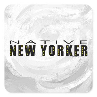 Native New Yorker black Square Sticker