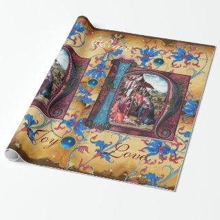 NATIVITY MONOGRAM FLORAL CHRISTMAS PARCHMENT
