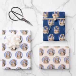 Nativity Scene Mary Joseph Jesus Pattern Christmas  Sheets