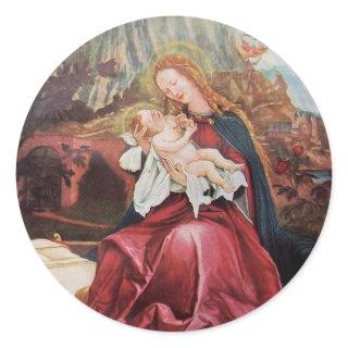 NATIVITY WITH ANGELS - MAGIC OF CHRISTMAS CLASSIC ROUND STICKER