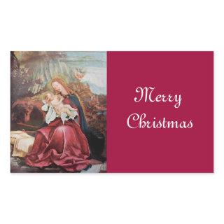 NATIVITY WITH ANGELS - MAGIC OF CHRISTMAS RECTANGULAR STICKER