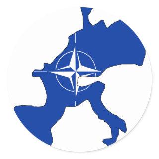 Nato flag map classic round sticker