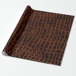 Natural background of lacquered brown crocodile