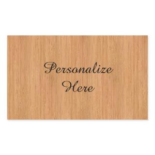 Natural Bamboo Wood Grain Look Rectangular Sticker