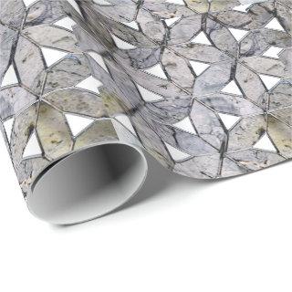 Natural Gray Stone Mosaic, flower of life