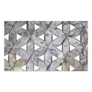 Natural Gray Stone Mosaic pattern flower of life Rectangular Sticker