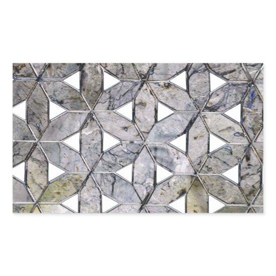 Natural Gray Stone Mosaic pattern flower of life Rectangular Sticker