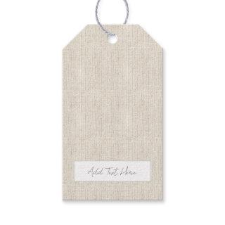 Natural Linen Timeless All Purpose Add Own Text Gift Tags