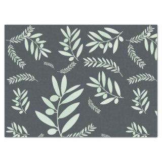 Natural olive branch pattern tissue paper
