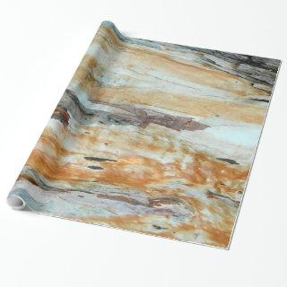Natural tree bark colorful orange and gray picture