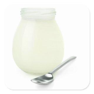 Natural yogurt square sticker