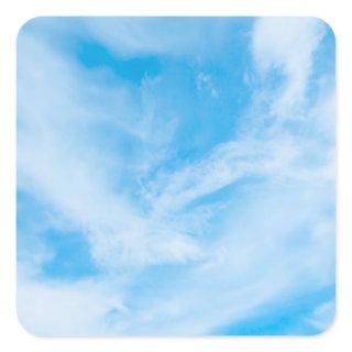 Nature Blue Sky White Clouds Blank Template Square Sticker
